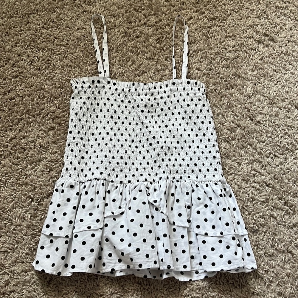 Black and White Polka Dot Tank Top